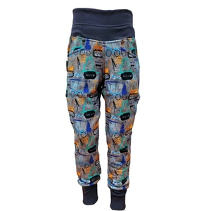 Boys' sweatpants MIK - grey construction machinery