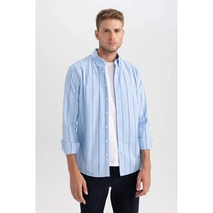 DEFACTO Modern Fit Woven Striped Long Sleeve Shirt