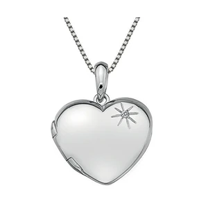 Hot Diamonds Stříbrný náhrdelník Hot Diamonds Memoirs Heart Locket DP495 (řetízek, přívěsek)