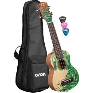 Cascha HH 2602 Art Series Soprano Ukulele Leafy