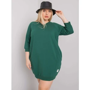 Dark green dress plus sizes with pockets