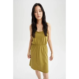 DEFACTO Relax Fit Strappy Ruched Mini Dress