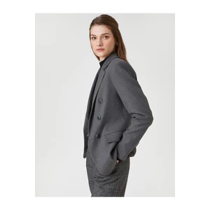 Koton Buttoned Pocket Detail Double Breasted Blazer Jacket