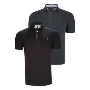 DUAL SET T8582 DEWBERRY MENS T-SHIRT-BLACK-ANTHRACITE