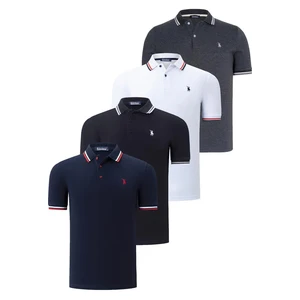 QUAD SET T8594 DEWBERRY MENS T-SHIRT-BLACK-WHITE-NAVY BLUE-ANTHRACITE