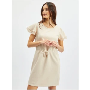 Orsay Beige Women's Hoodie Dress with Lace - Women