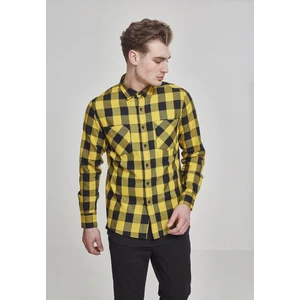 Plaid flannel shirt blk/honey