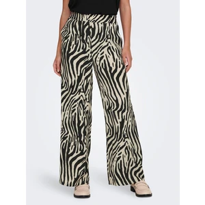 Black and Beige Ladies Patterned Trousers JDY Camille - Ladies