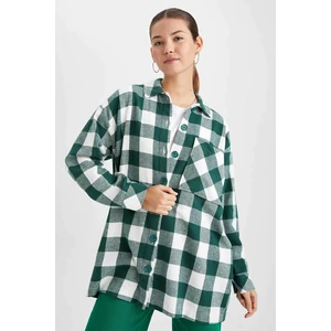 DEFACTO Relax Fit Plaid Long Sleeve Woven Tunic