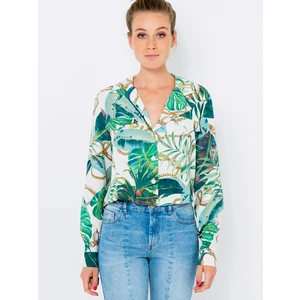 Green-white patterned blouse CAMAIEU - Women