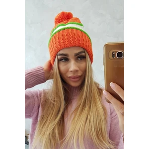 Women's Cap Kinga K297 Orange + Green Neon + White