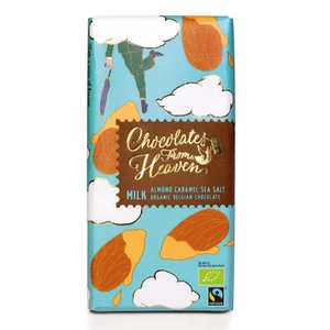 Chocolates from Heaven BIO mléčná čokoláda s karamelizovanými mandlemi a mořskou solí 37% 100 g