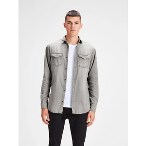 Jack&Jones Pánska košeľa JJESHERIDAN Slim Fit 12138115 Light Grey Denim XXL