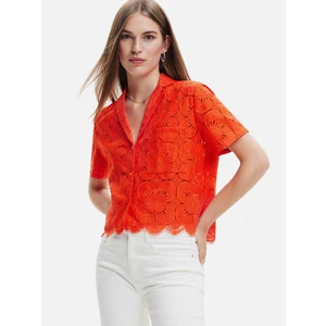 Orange Desigual Preston Lace Shirt - Women