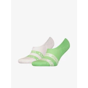 Členkové ponožky Calvin Klein 2-pak pánske, zelená farba