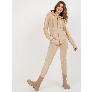 Women's velour set - beige