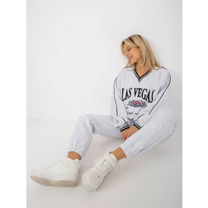 Light grey two-piece oversized tracksuit