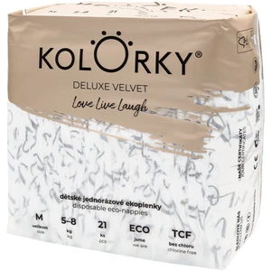 KOLORKY DELUXE VELVET - M (5-8 kg) - 21 ks- jednorázové eko plenky se sametovým povrchem