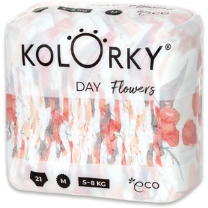 KOLORKY DAY - kvety - M (5-8 kg) - 21 ks - jednorazové eko plienky