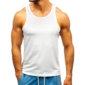 Tricou tank top fără imprimeu alb Bolf  99002