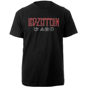 Led Zeppelin Tričko Logo & Symbols Čierna S