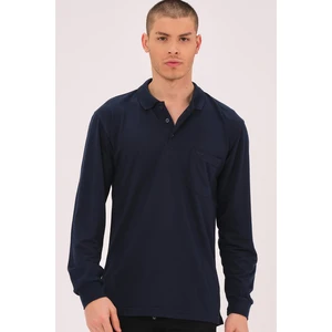 V1902 DEWBERRY MEN'S POLO NECK SWEATSHIRT-LACİVERT