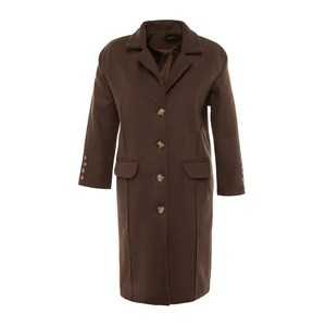 Trendyol Dark Brown Oversize Button Closure Cachet Coat