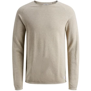 Jack&Jones Pánsky sveter JJEHILL 12157321 Oatmeal Melange S