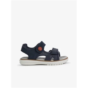 Dark Blue Boys Leather Sandals Geox Maratea - Boys