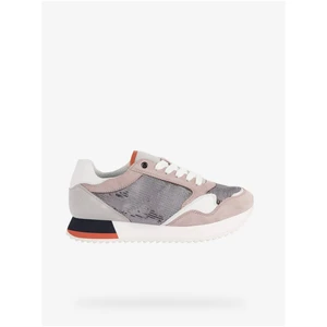 Old Pink-Grey Women's Sneakers with Suede Details Geox Doralea - Women