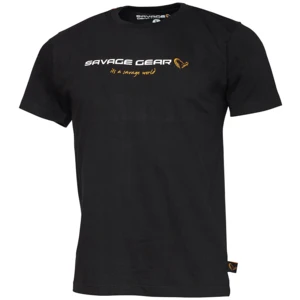 Savage gear tričko junior t shirt black ink - 10-12 rokov