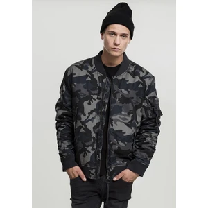 Vintage Camo Cotton Bomber Jacket dark camo