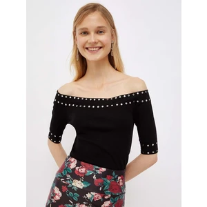 Black Women's Sweater Top with Exposed Shoulders Liu Jo - Women