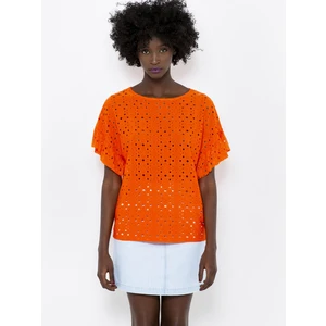 Orange Blouse with Madeira CAMAIEU - Women