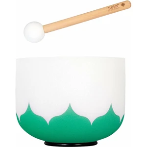 Sela 8" Crystal Singing Bowl Lotus 440 Hz F - Green (Heart Chakra) incl. 1 Wood Mallet Le bol chantant 8" Heart Chakra