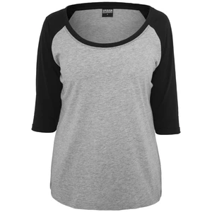 Women's 3/4 contrast raglan T-shirt grey/bl