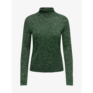 Green women's brindle turtleneck sweater JDY Novalee - Women