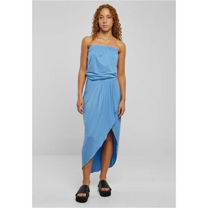 Women's Bandeau viscose dress in blue