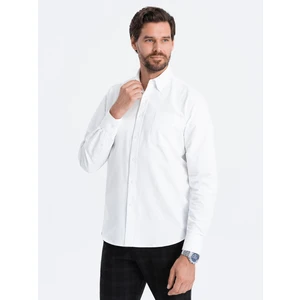 Ombre Oxford REGULAR men's fabric shirt - white