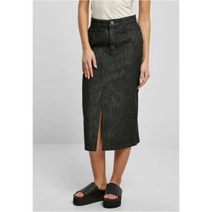 Women's midi denim skirt black washed