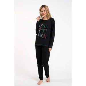 Women's pyjamas Olza, long sleeves, long legs - black