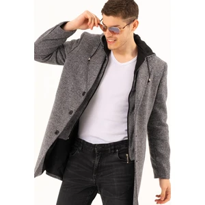 PLT8376 DEWBERRY MEN'S COAT-PATTERNED GREY