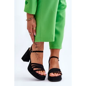 Women's suede sandals on the platform Black Verda