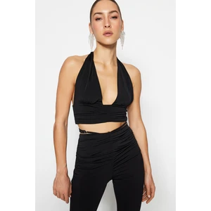 Trendyol Black Crop Knitted Blouse