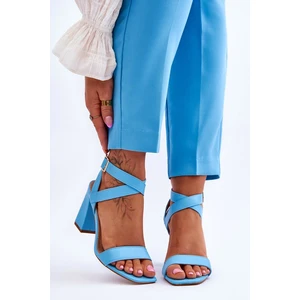 Elegant heel sandals light blue Michele