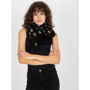 Women's scarf with print - black