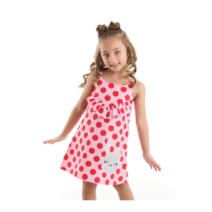 Denokids Polka Dot Bunny 100% Cotton Poplin Girls Pink Dress