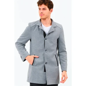 PLT8327 DEWBERRY MEN'S COAT-PLAIN GREY