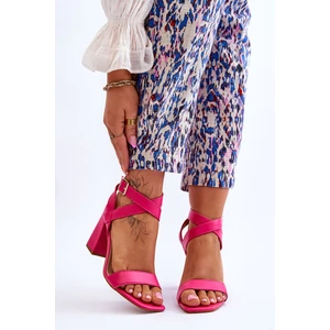 Elegant Fuchsia Michele heel sandals