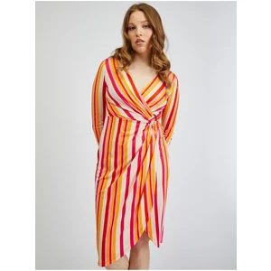 Orsay Red-Orange Ladies Striped Dress - Ladies